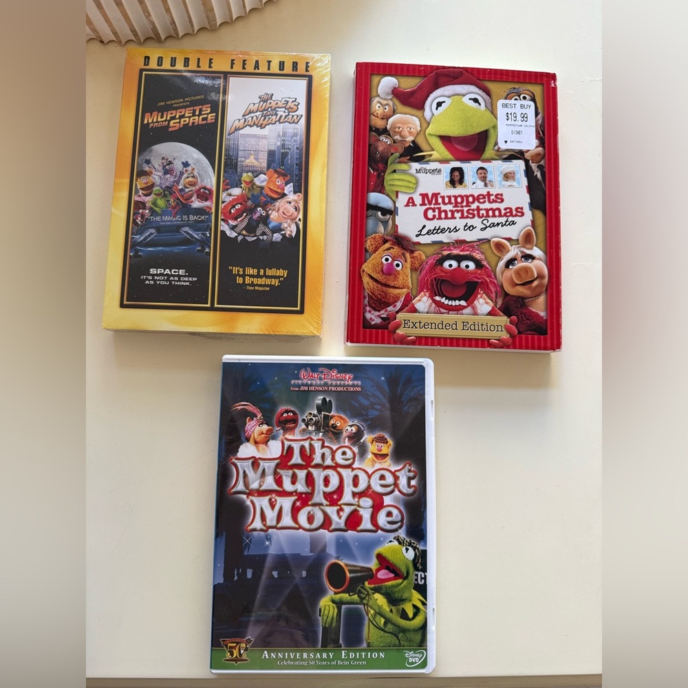 The Muppet Movie & Collection DVDs - Muppets (Red, Yellow, Blue)